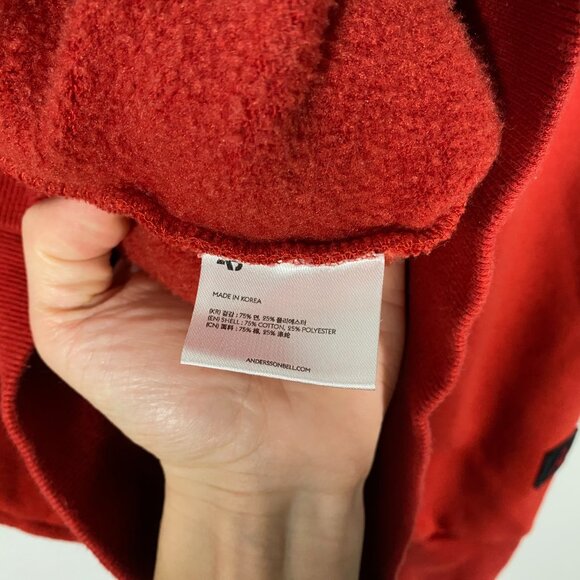 Andersson Bell "Value" Fleece Lined Pullover Hoodie Red mens size Small - Picture 5 of 8